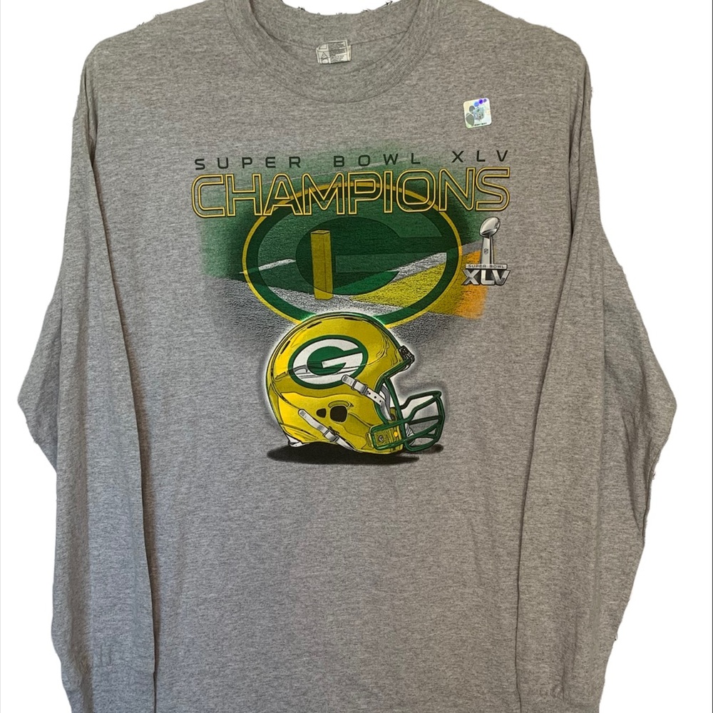 Green Bay Packers Mens XL Super Bowl XLV Champions Long Sleeve Tee NWOT